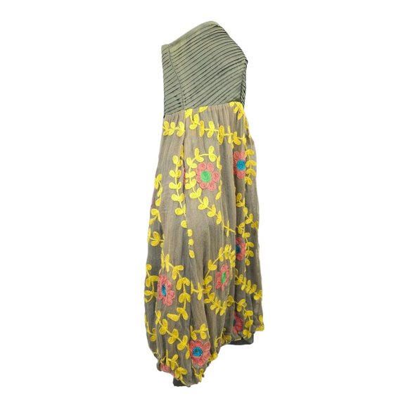 Nikka Strapless Floral Embroidered Top Mini Dress Womens Size 4 Side Zip - Picture 16 of 16